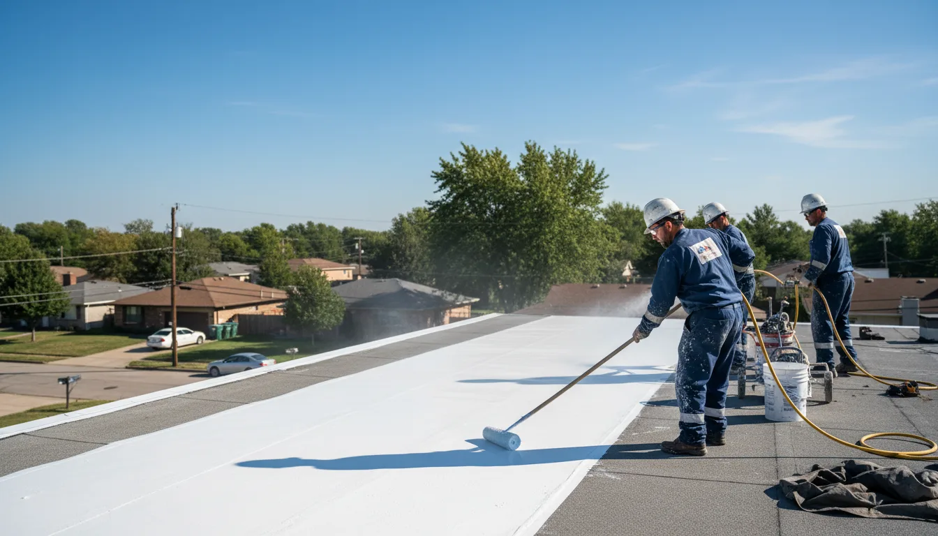 Commercial roof coating in Mullin, TX near me